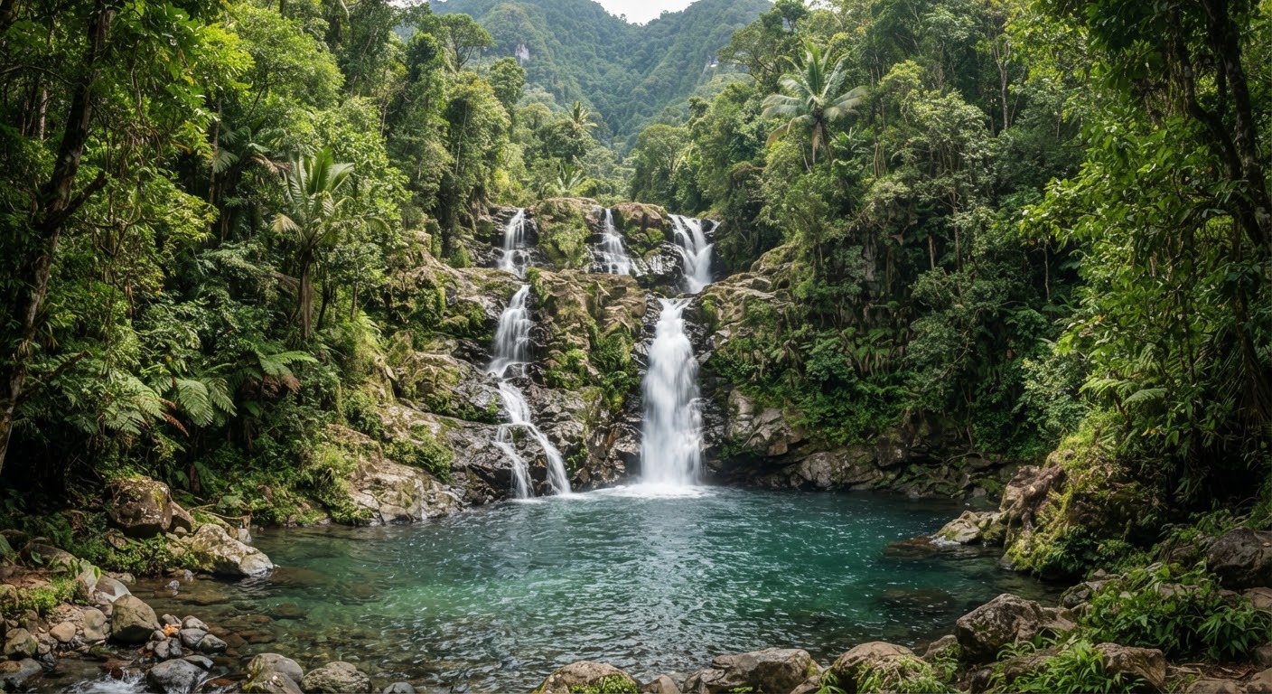 Scenic waterfall in Banggai